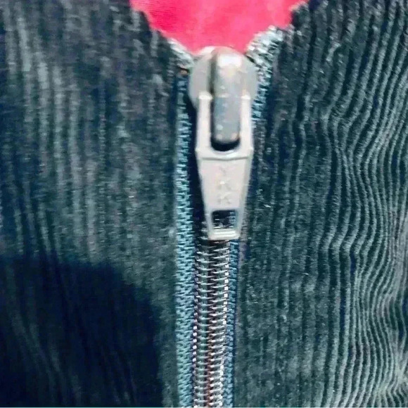 Liz Claiborne Unique Vintage Teal Corduroy Hunting Vest Fuchsia Lining Sz Medium - Picture 7 of 15